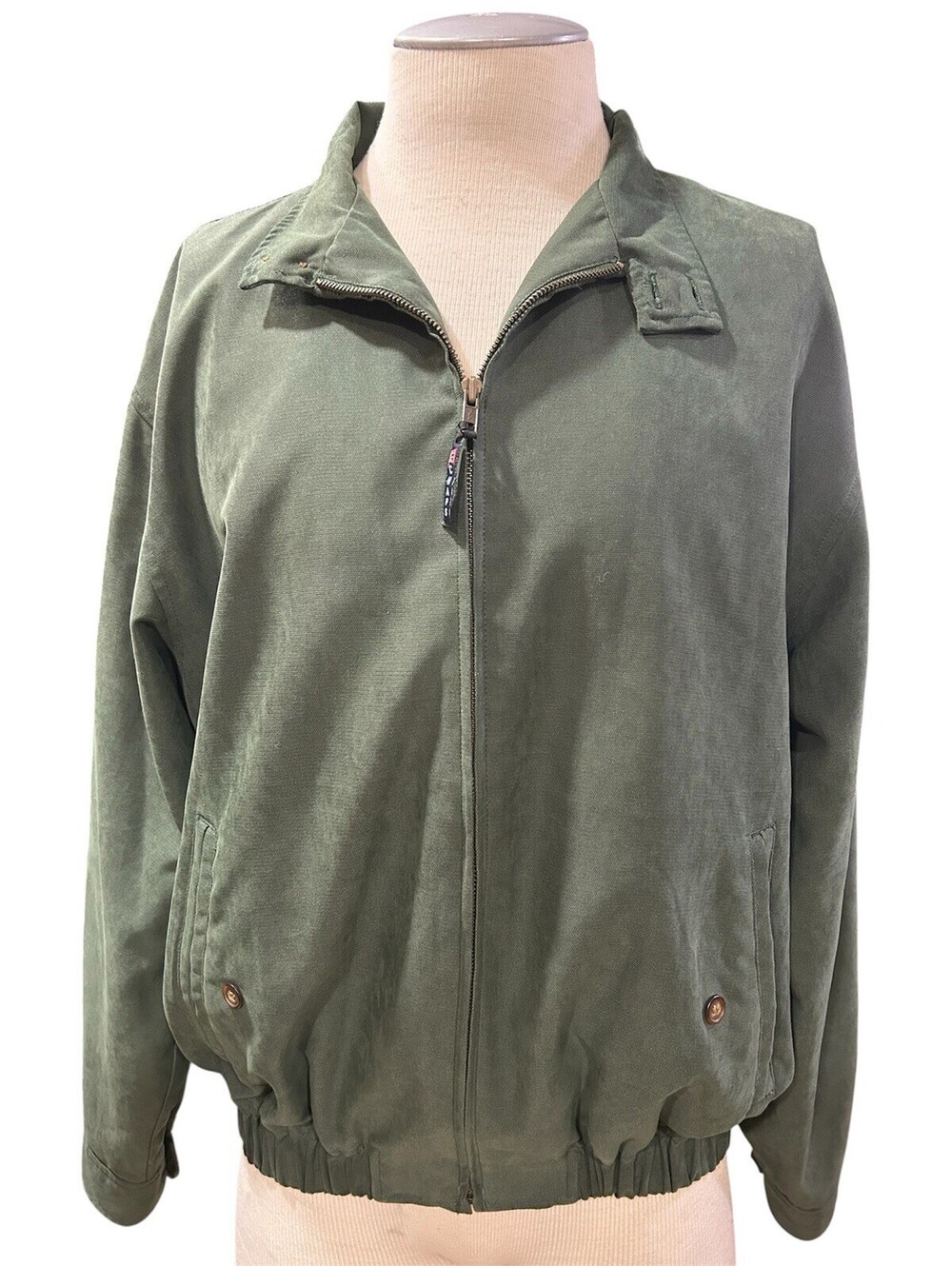 Chaps Ralph Lauren bomber jacket M Green full zip lightweight Long Sleeve